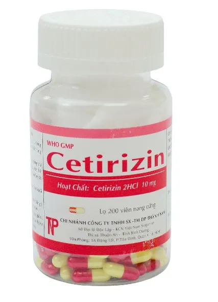 Cetirizin 10mg Thành Nam (C/200v) – Giảm nhanh triệu chứng dị ứng hiệu quả